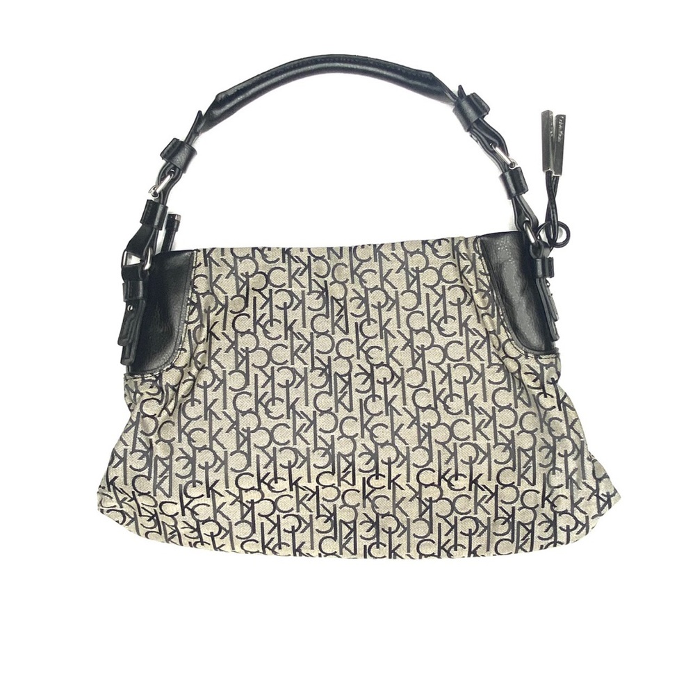 calvin klein monogram jacquard logo shoulder purse - Picture 3 of 4